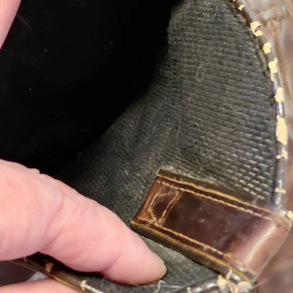 Vintage Ariat Slouch Brown 100% Leather Cowboy Boots Size 8.5 Womens - Picture 9 of 10